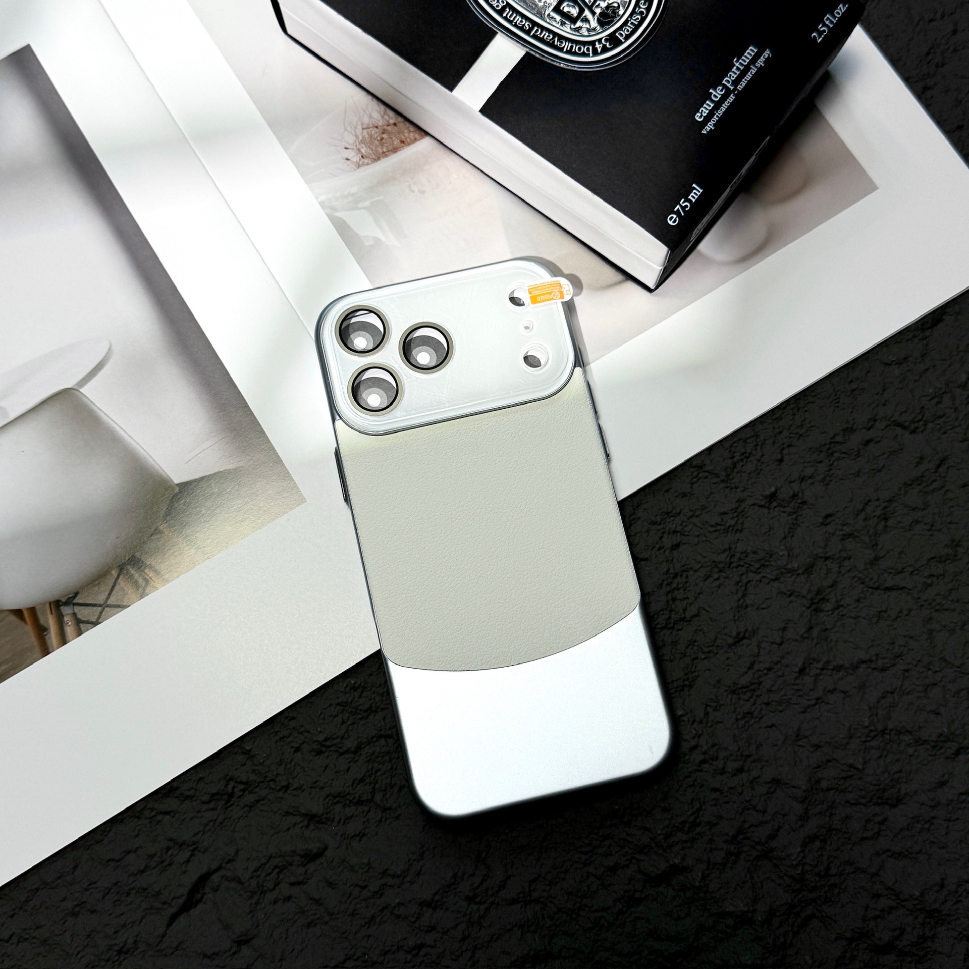 New Napa Leather Lychee Pattern Crystal Lens Film Phone Case for iPhone 17 17Pro 17Air 17Pro Max Mobile Phone Cases