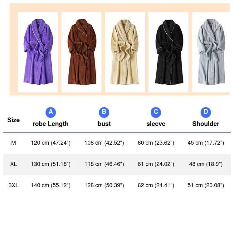 2025 New Winter Robe Lady Thick Coral Fleece Sleepwear Kimono Gown with Pocket Large Size 3Xl Pajamas Peignoir Shower Bathrobe C251104