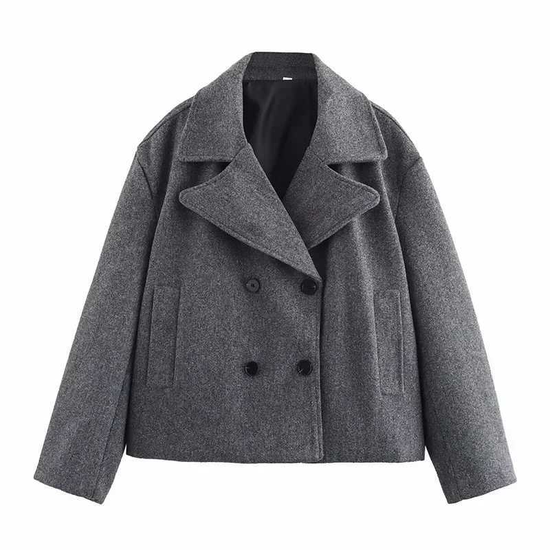 Autumn Loose Woolen Cardigan Winter Cropped Jacket for Women Short Coat Tweed Coat Warm Female Outwear Woman Outerwears J2511031