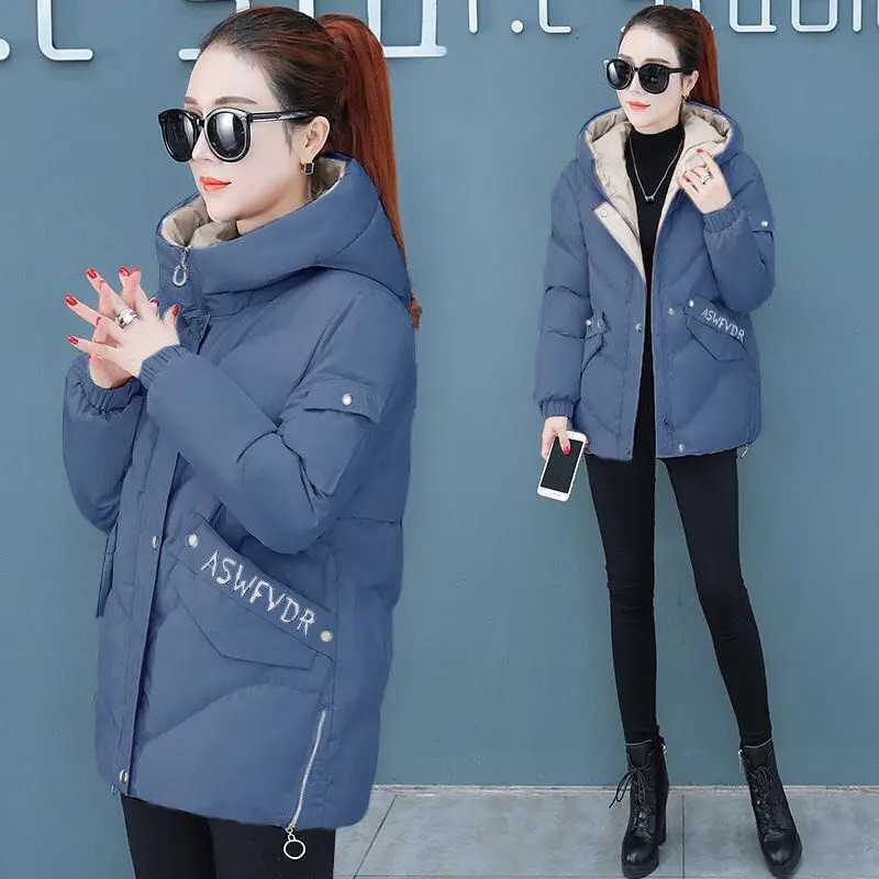 2022 New Winter Women Parkas Hooded Warm Thicken Coat Wadded Jacket Female Down Cotton-Padded Short Parka Gilrs jaqueta femininaT251105