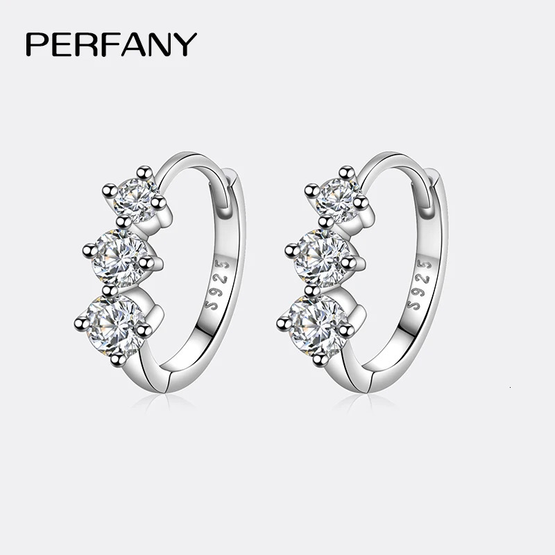 PERFANY 072CT All Mo Silica Womens Earrings S925 Pure Silver Laboratory Diamond Temperature Fashion Wedding Jewelry 250326