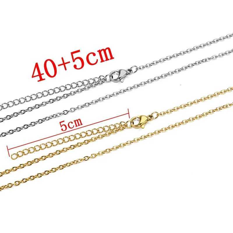 10pcs/lot 455cm 45cm 50cm Stainless Steel Adjustable Link Chain Necklace Women Gold Color Fashion chokers Jewelry WholesaleW251105