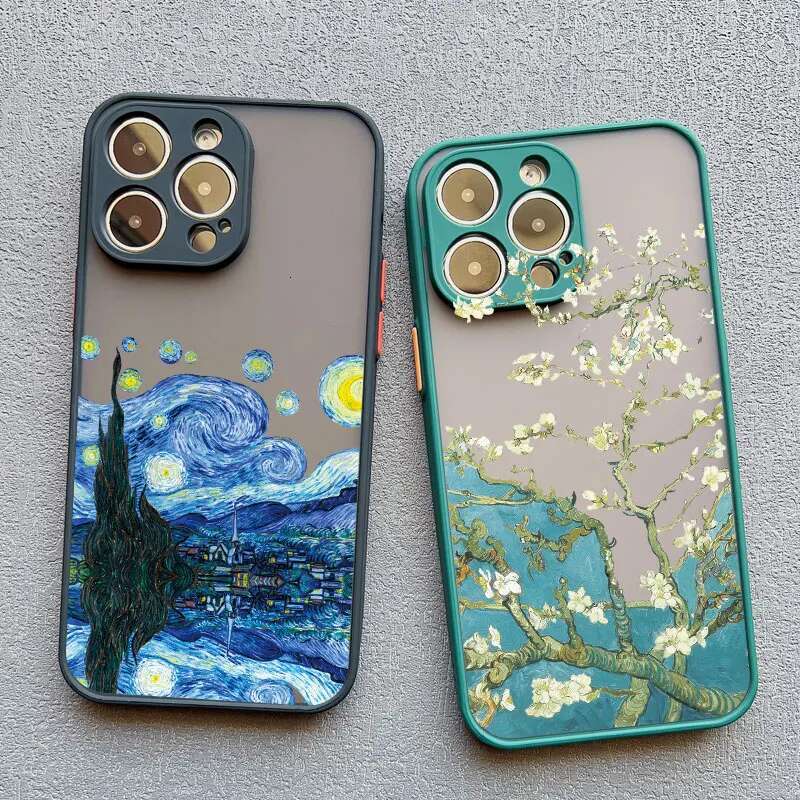 For Coque iphone 7 8 16 15 14 11 12 13 Pro Mini X XR XS Max Phone Cases Art Van Gogh Oil Painting Soft Shockproof Covers