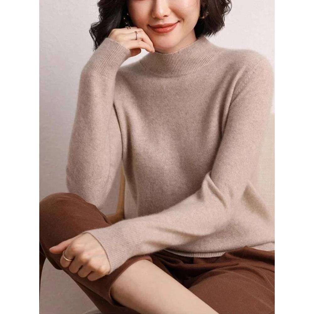 Women's Turtleneck Slim Base Layer Pullovers 2025 Autumn Winter Long Sleeve Knitted Sweater Thick Warm Jumpers Designer Sweater Bear Sweater