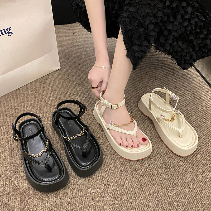 Thick soled slippers free Shipping Designer Finger clamped sandals Versatile and comfortable sandals Leisure travel sandals 2025