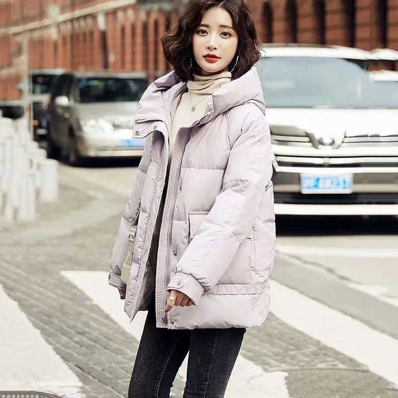 Womens Cotton-Padded Down Jacket Warm Cotton Jacket Korean Fashion Casual Cold Hooded Parker Outerwear WinterT251105