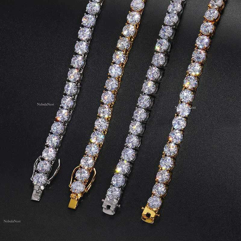 Pendant 8mm-10mm High Quality VVS1 Moissanite Tennis S Sterg Sier Men's And Women's Necklace Passes Dia Testing Free Shipping