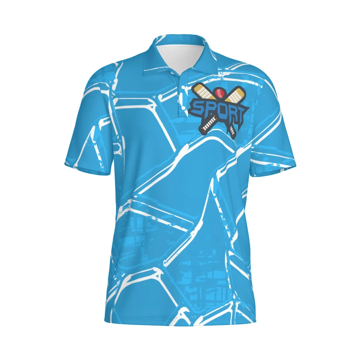 Men's Polo Collar Jersey All-Over Print, High Elastic Microfiber Golf Shirt, Moisture Wicking Performance Polo 88% Polyester 12% Spandex