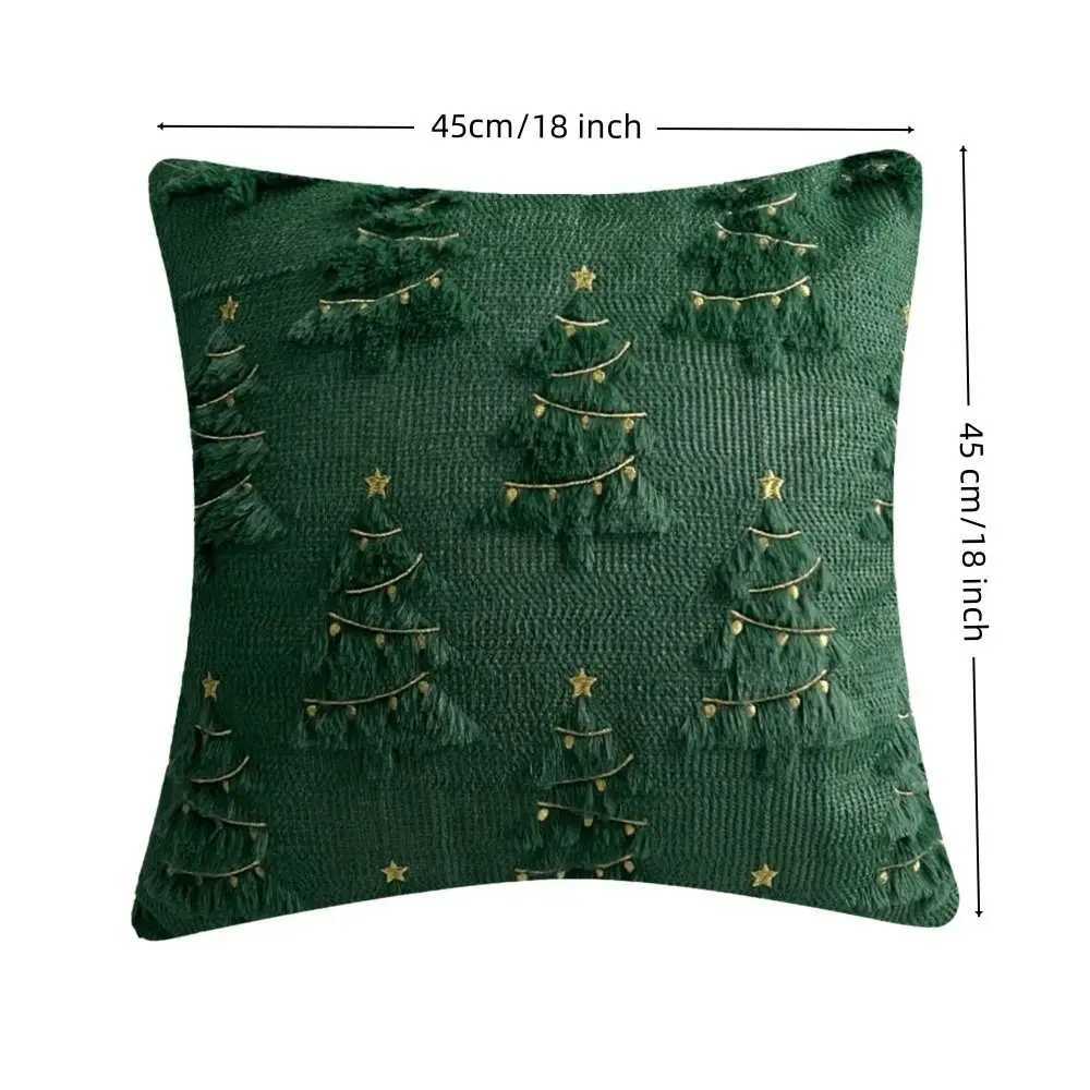New Christmas Day Pillowcase Xmas Tree with Light Reindeer Throw Pillow Cover Short Plush Pillow Case Sofa Decoration Y251105