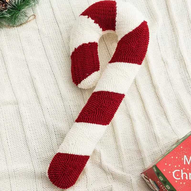 Christmas Candy Cane Throw Pillow Soft Sofa Cushion Festival Heteromorphic Decorative Pillow Doll For Christmas Decoration Gift Y251105