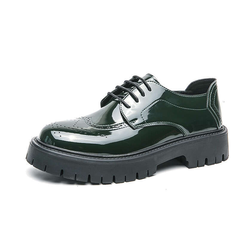 Large men's big toe thick sole, height increasing casual lace up shoes, sizes 38-46, 2024 Spring and Autumn new leather shoes