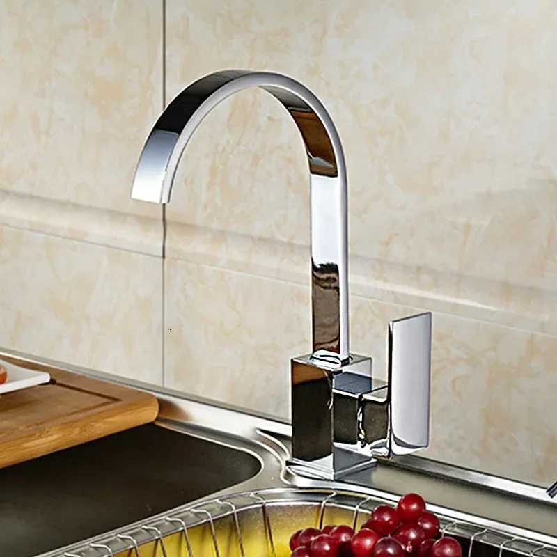 Kitchen Faucets Sink Cold and Hot Mixer Faucet Household Chre Single Hole Single Handle Bathro Faucets Deck Mounted Y251104