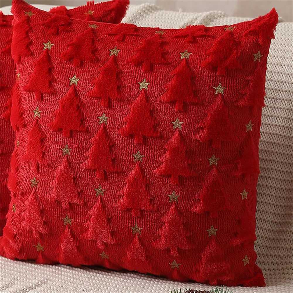 1pc Christmas Decorative Throw Cushion Set - Knitted Christmas Tree/Christmas Santa Pattern for Living Room Sofa Cushion Cover Y251105