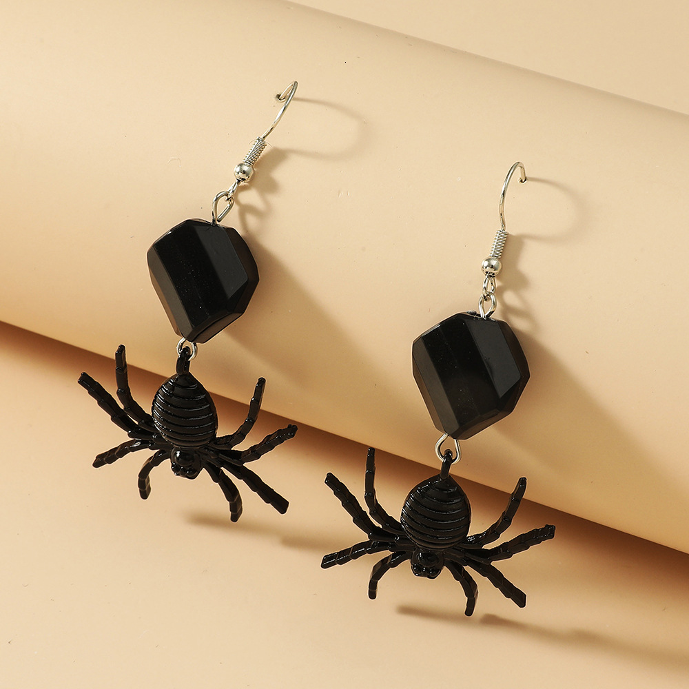 Exaggerated Dark Street Spider Creative Design Earrings Women's Halloween Accessories