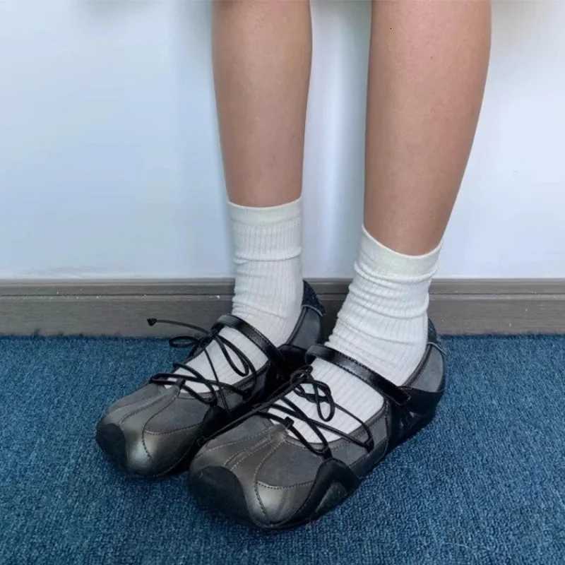 Niche Design Sense Ballet Shoes for Wen2025New Square Toe Flat Shoes Sports Casual Mary Jane Shoes Y251105