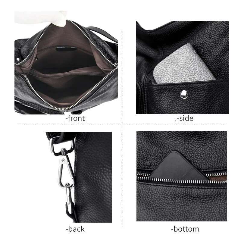 Fashion Multifunctional Backpacks High Quality Genuine Leather Ladies Shoulder Bags Designer Large Capacity Female Messenger Bag