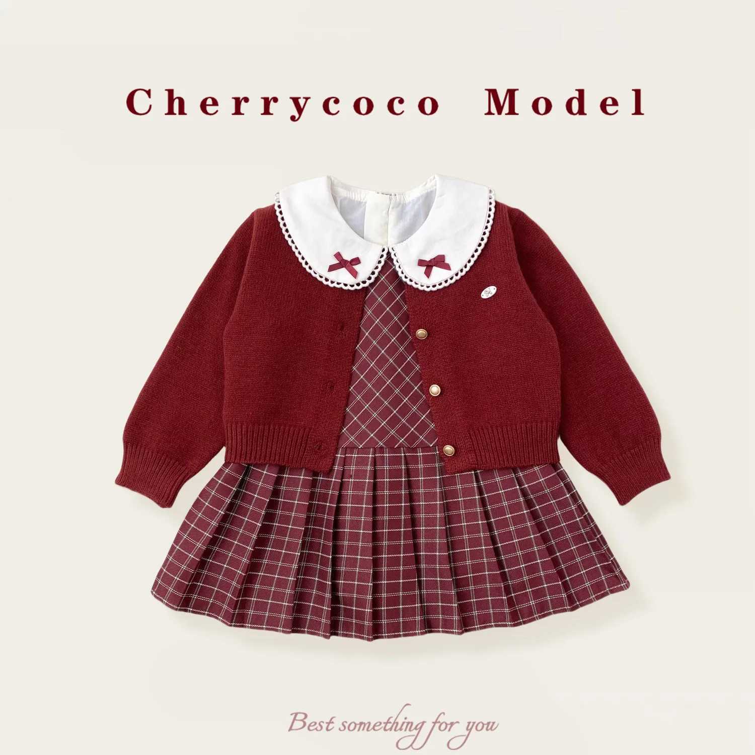 Girls Dress Autumn New Item for Baby Girls MIU Series Stylish Plaid Skirt Princess Dress Set Y251105