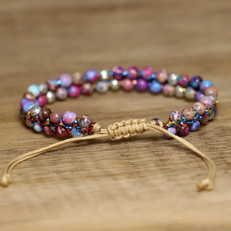 4mm Imperial Jasper for Women Jewelry Natural Purple Sea Sediment Jasper Yoga Healing Stone C251105