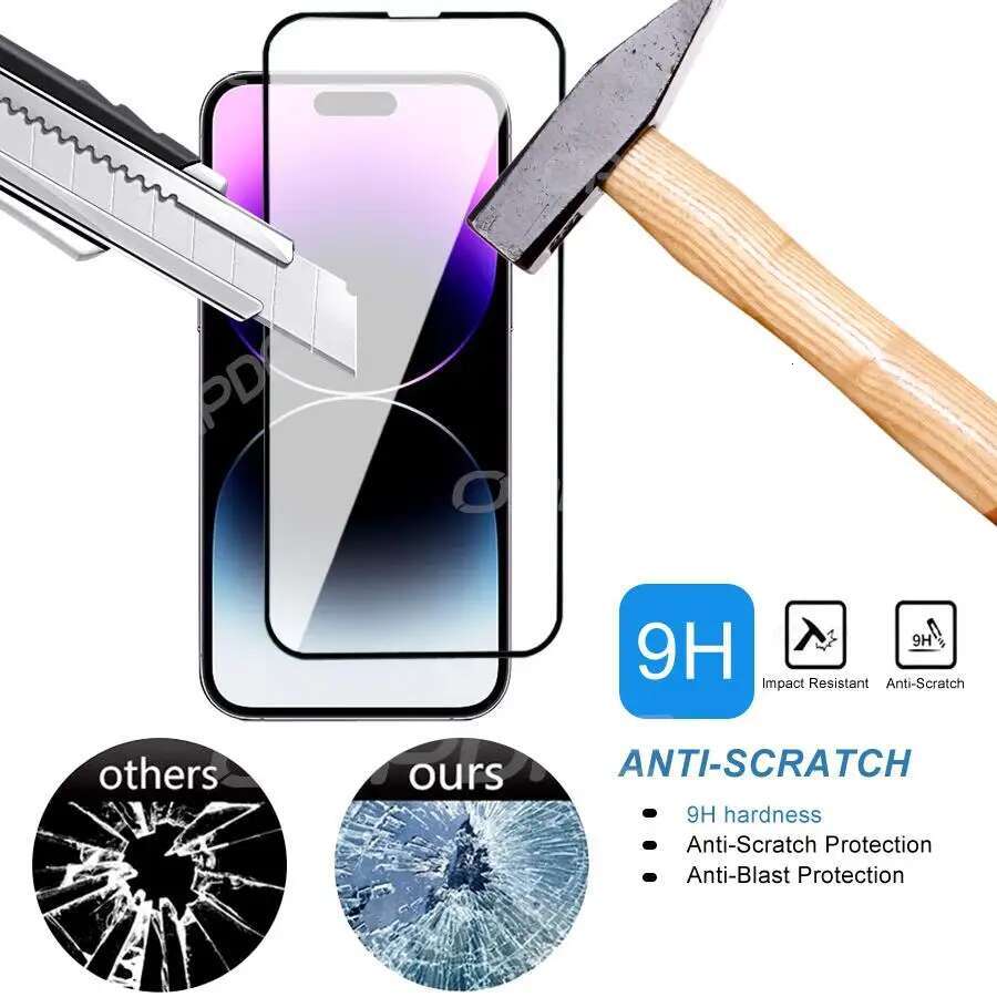 9D Full Cover Tempered Glass For Apple 14 13 12 11 Pro mini Screen Protector iPhone X XR XS Max 7 8 Plus SE Glas Film