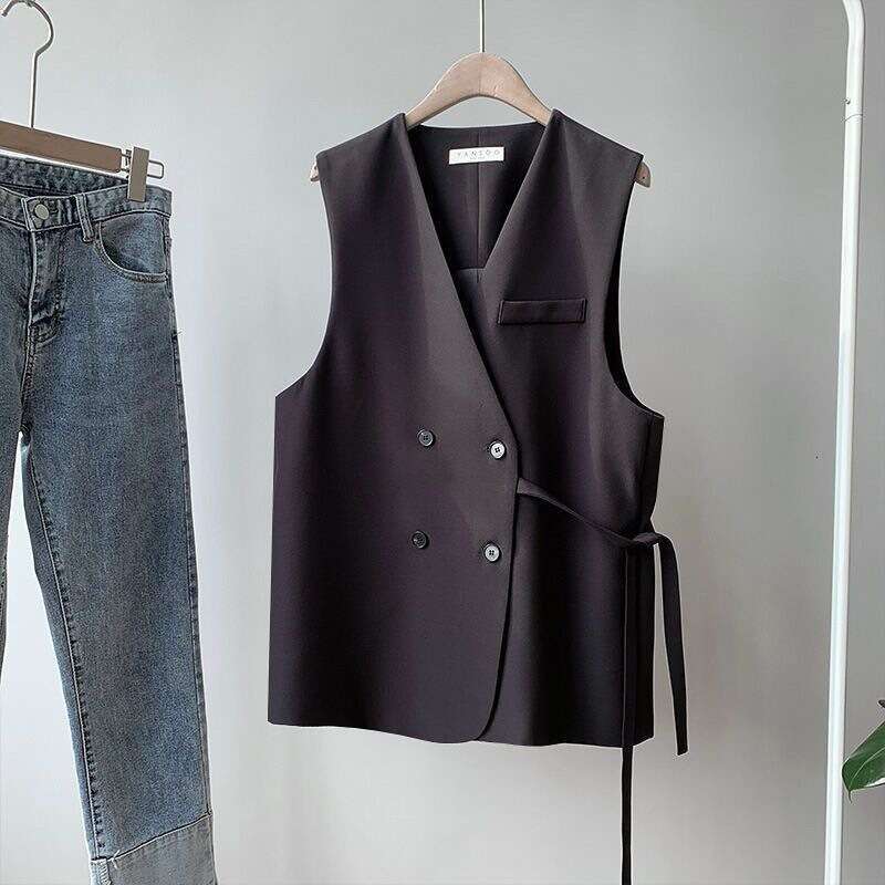 Suit Vest For Women, Spring And Autumn New British Style, Loose Fit, Plus Size, Outerwear, Sleeveless Jacket, Vest, Coat B5