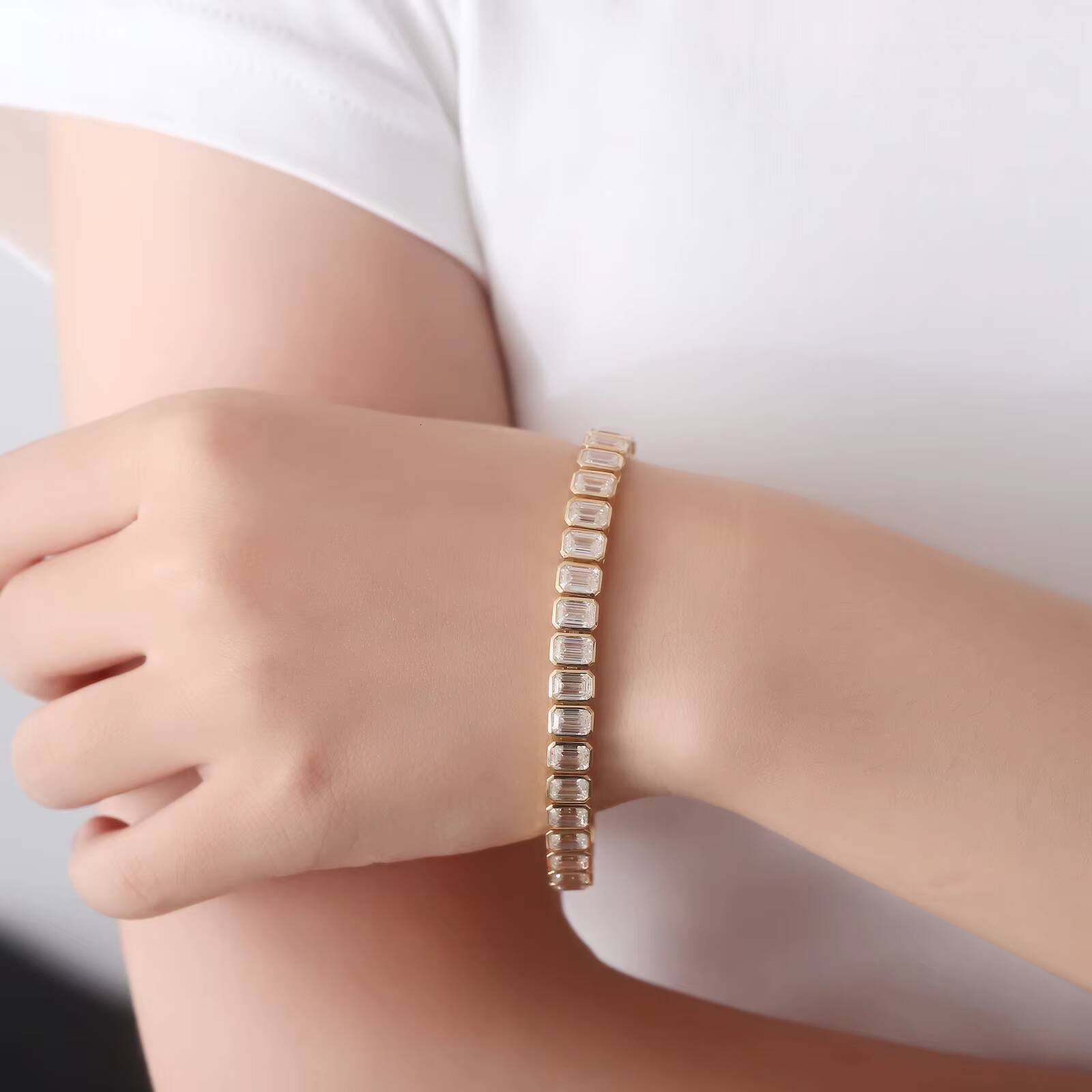 Moissanite Tennis Bracelet 18k Gold Moissanite Tennis Bracelet Gra Moissanite Tennis Bracelet