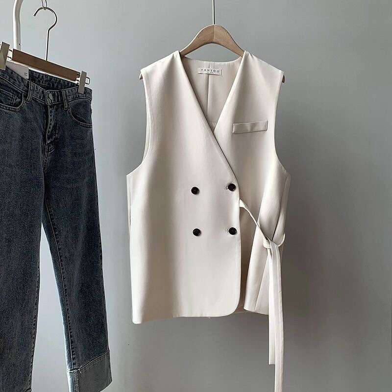Suit Vest For Women, Spring And Autumn New British Style, Loose Fit, Plus Size, Outerwear, Sleeveless Jacket, Vest, Coat B5