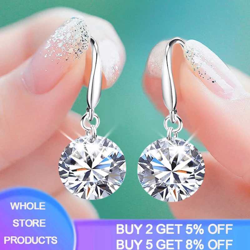 1 Carat Moissanite Earrings Wen 925 Sterling Sier Drop Earrings 14k White Gold Plated Copy Diamond Pendant Earrings JewelryC250402C250403