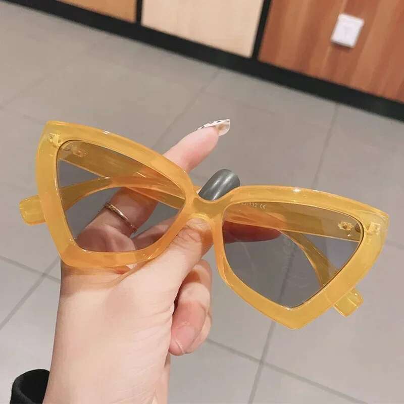 Fashion Cat Eye Sunglass Trendy Female Eyewear Irregular Frame Popular Women Travelg Sun Glasses Ultraviolet-proof