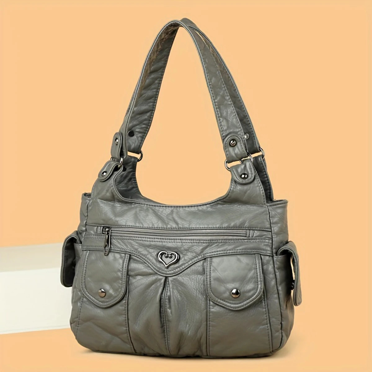 Street fashion trend soft leather ladies tote bag European style large capacity shoulder bag niche n simple handbag 251031