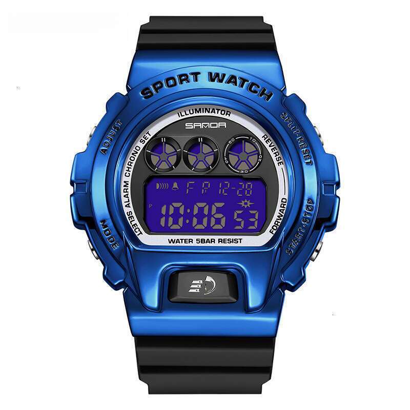 DHwatches Sanda Raised Hand Light Black Technology Multi-Functional Electronic Single Movement Harajuku Ins Style Waterproof Sports Men's Watch