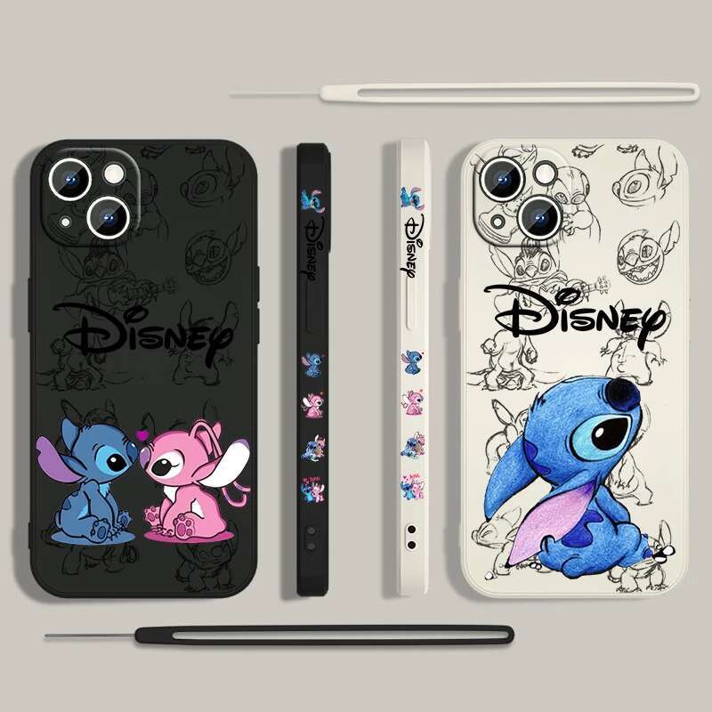 Super Cute Phone Case For Apple iPhone 15 14 13 12 11 Pro Max Plus 8 7 SE Liquid Left Rope Soft Cover
