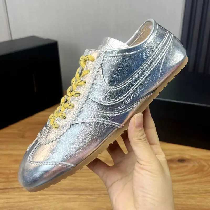 Genuine Leather Lace Up Wens Sneaker Faux Suede Pahwork Trainers Light Cfortable Flats Breathable Non-slip Running Shoes Y251105