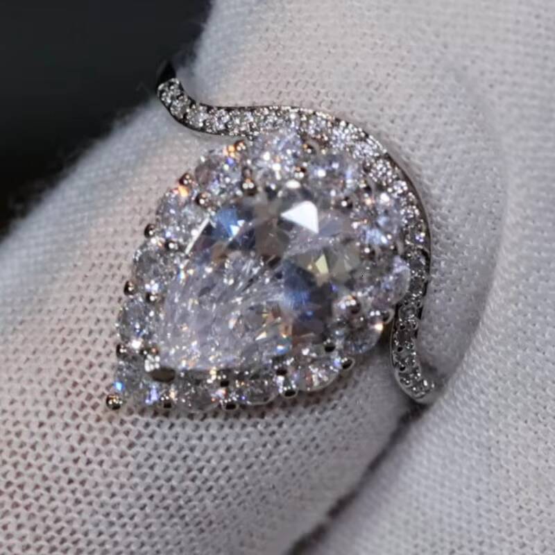 Custom GRA Vvs Moissanite 10K 14K 18K Solid Gold Emerald Radiant Oval Pear Cut Engagement 925 Silver Diamond Ring Women Men