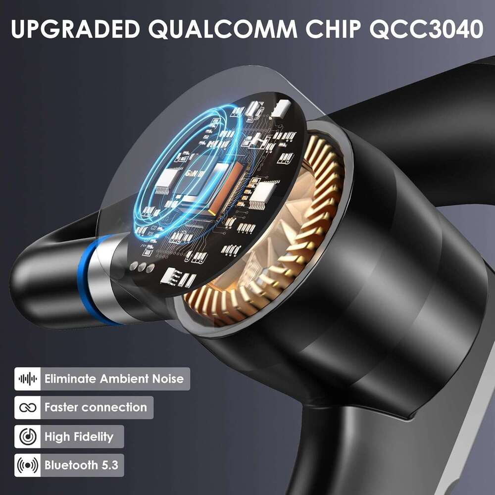Bluetooth Headset V5.3, Wireless Earpiece 1000mAh Charging Case, 96H Talktime, Hands Free Noise Canceling Headphones with Dual-Mic for Computer Cell