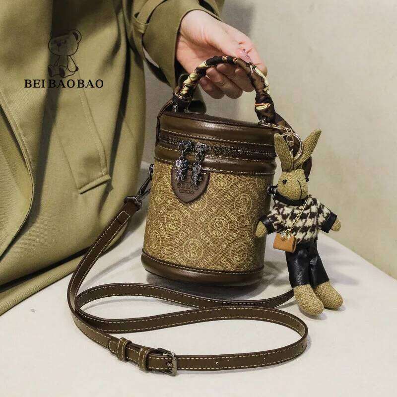 Women's Summer New Fashion Scarf Handheld One Shoulder Bucket Cute Crossbody Bag
