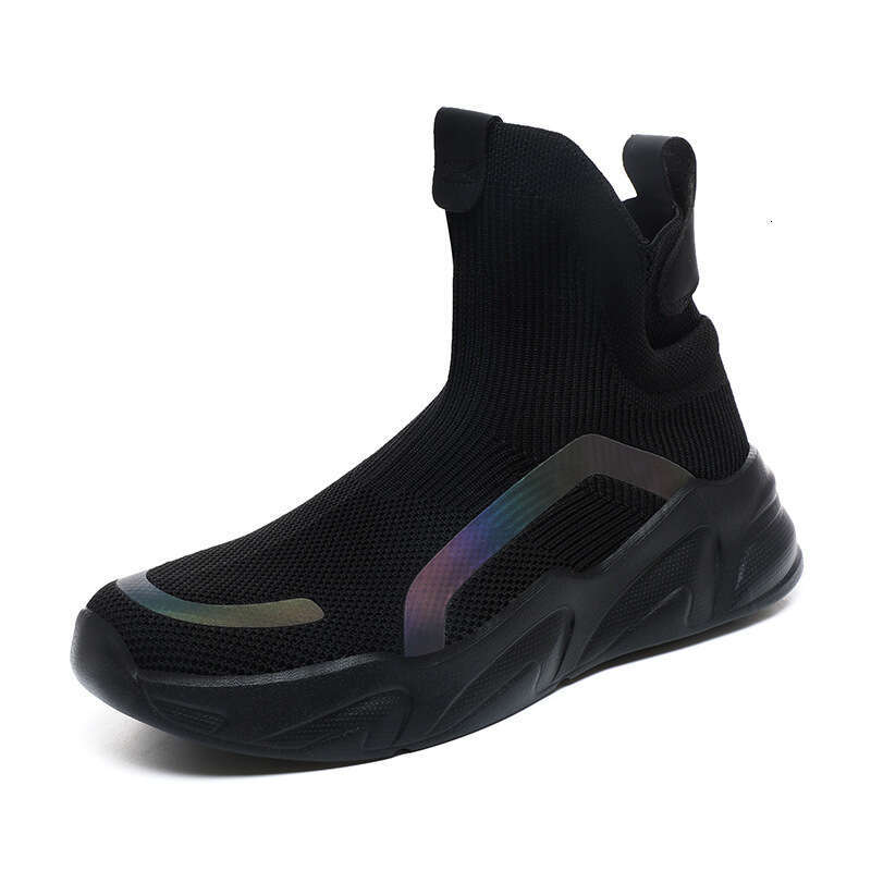 High top breathable fly knit socks oversized thick soles, casual single shoes, all season lightweight, couple fit, lazy shoes