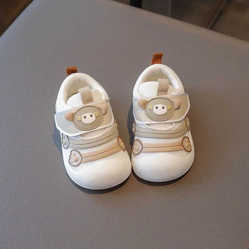 Baby Casual Shoes Cute Animals Toddler Walking Shoes Mesh Breathable 2025 New Fashion Kids Sports Shoes Toes Capped Soft SoleT251105