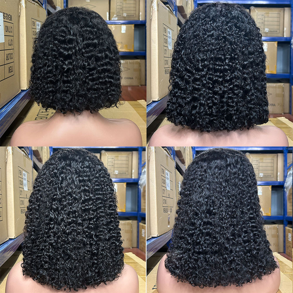 Burmese Curly 13x4 Lace Bob Wig 100% Human Hair 10-16inch Natural Color Middle Part New style Yirubeauty Cheap
