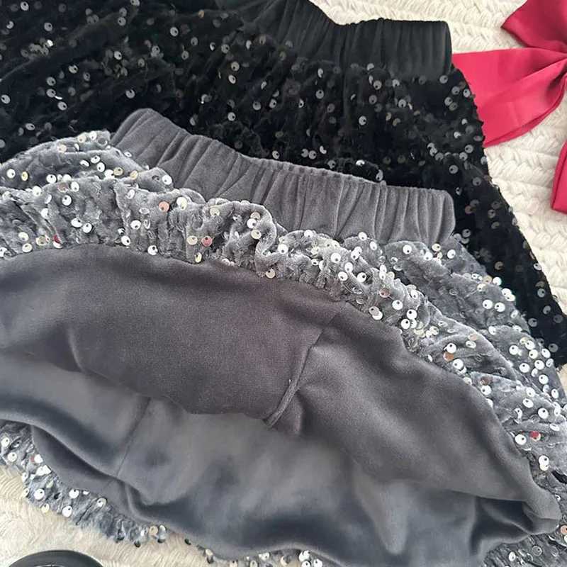 MILANCEL New Winter Kids Sweater Set Cute Bow Girls Knitted Cardigan Sequin Short Skirt Loose Korean Children Outfit 2PCS Y251105