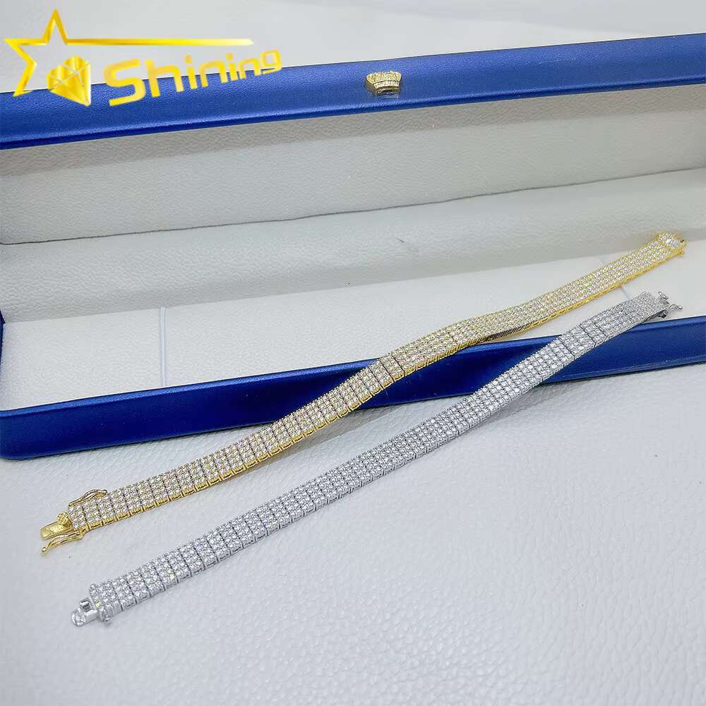 Factory Outlet Pass Diamond Tester GRA Certified Moissanite 925 Sterling Silver Tennis Bracelet