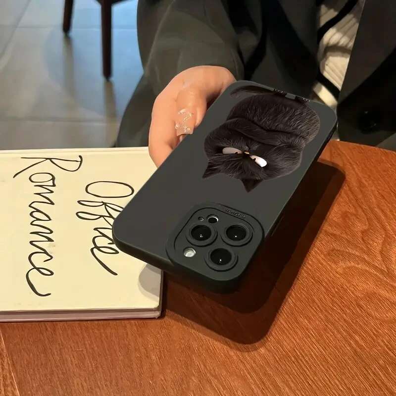 Funny Cool Cat Silicone Phone Case For iPhone 14 13 12 11 Max 15 Pro XS XR X 7 8 16 Plus Shockproof Matte Soft Cover