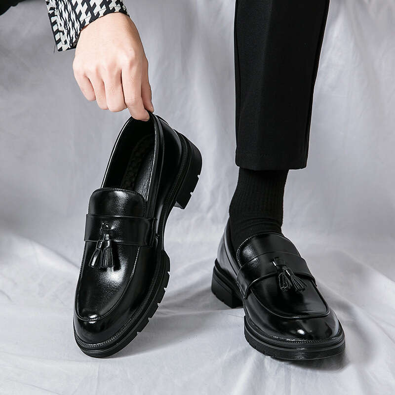 Large British for men, sizes 38-46, new business shoes, men's tassels, trendy casual leather shoes