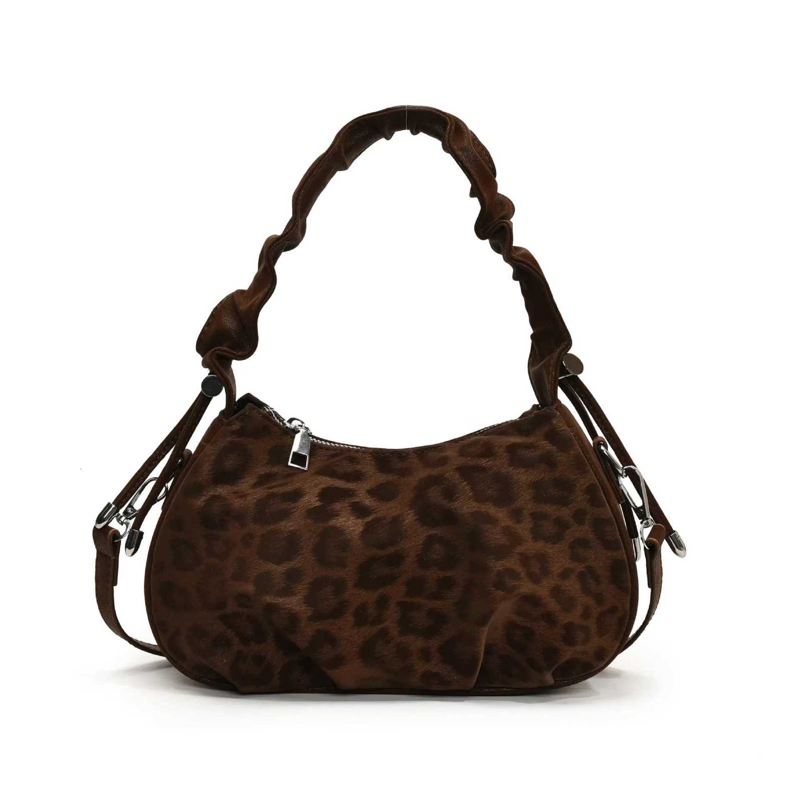 Leopard-print bag female large capacity 2024 new autumn/winter niche design shoulder crossbody bag work underarm bag Z251104
