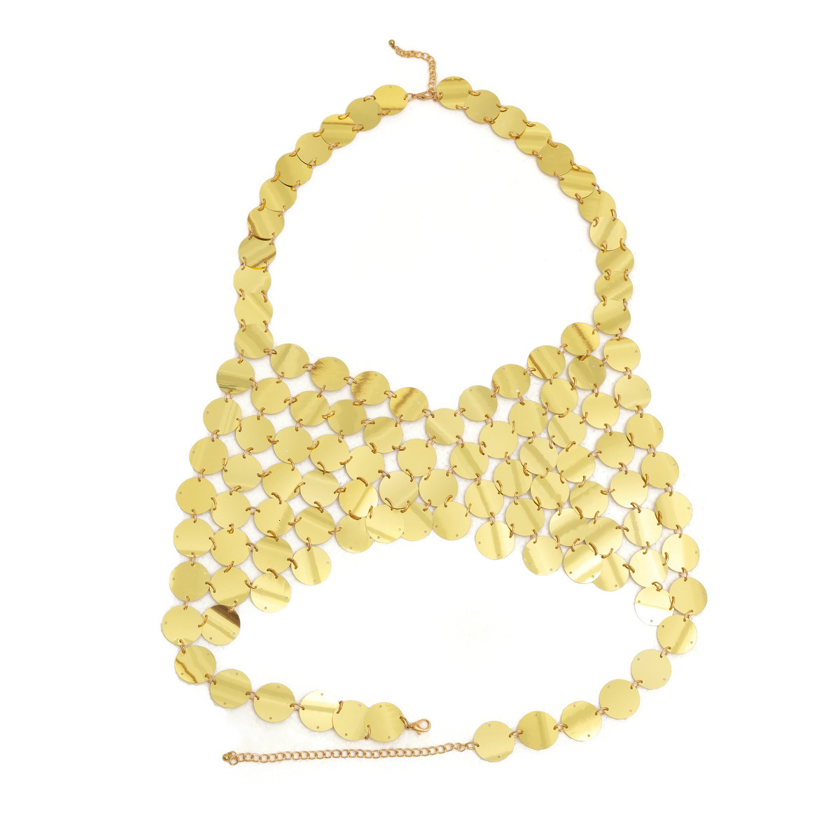 Jewelry sexy stitching backless Bikini Body chain beach shiny Sexy Sequin manual chest chain 240409