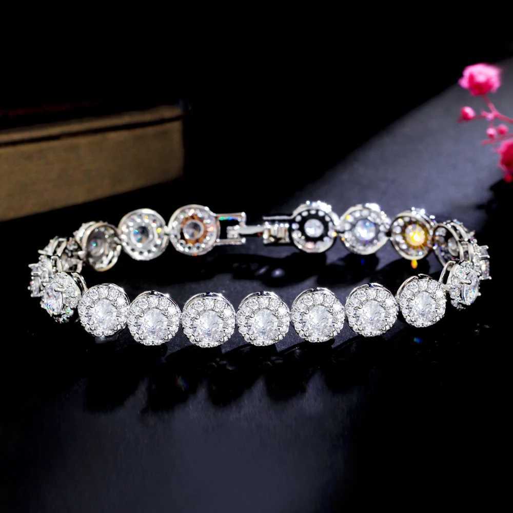 ThreeGraces New Shiny White Cubic Zirconia Silver Color Tennis Link Chain Engagement Bracelet for Women Wedding Jewelry BR227XJ251105