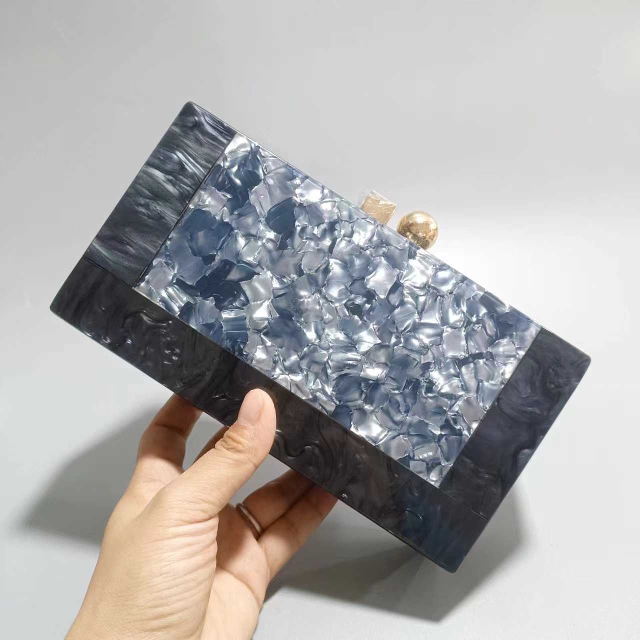 Dinner Bag Splice Bag Fashion Acrylic One Shoulder Cross body Chain Bag for Women