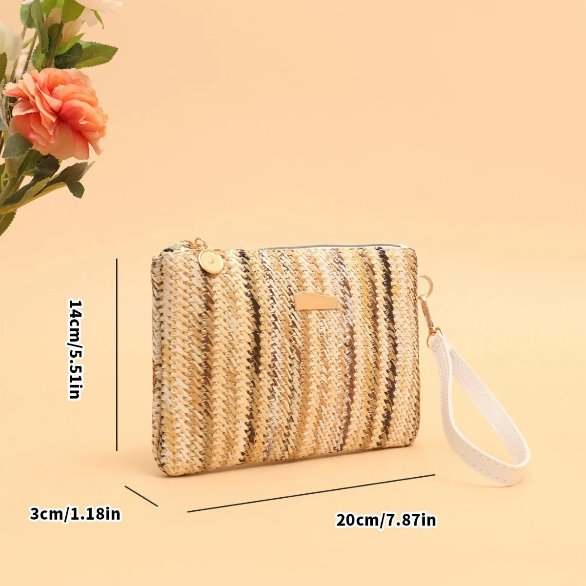 Beach Fashion Rainbow Woven Bag Womens Season Clutch Bag Changes Small Bag Fresh Foreign Style Womens Bag 250402