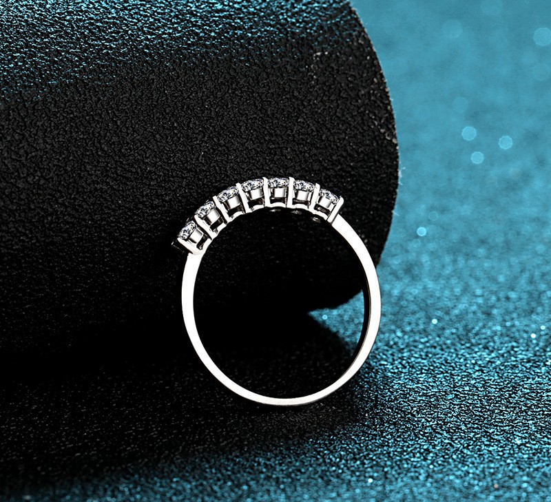 TaiYang GRA 0.28/0.7CT Full Eternity Band Moissanite Pave Ring for Women, Luxurious 925 Sterling Silver Wedding Engagement Diamond Ring Jewelry Gift p