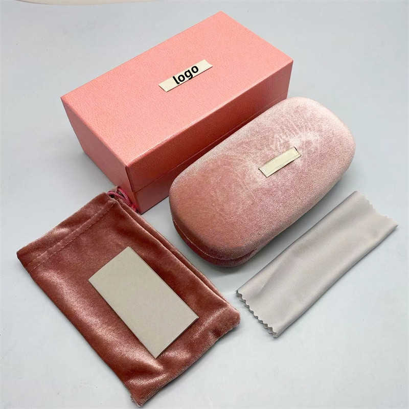 High end velvet glasses box fashionable pink pressure resistant sunglasses box sunglasses box packaging box H25402