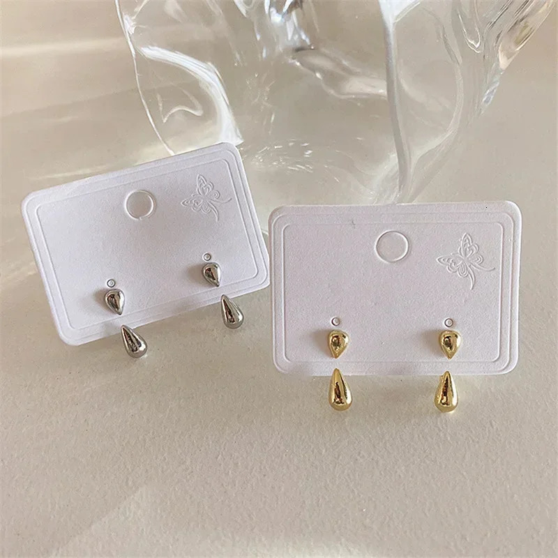 2025 Women Earrings Fashion Water Drop Pendant Earrings Simple Stud Earrings Punk Hip Hop Metal Ear Stud Trendy Jewelry Gift 251131